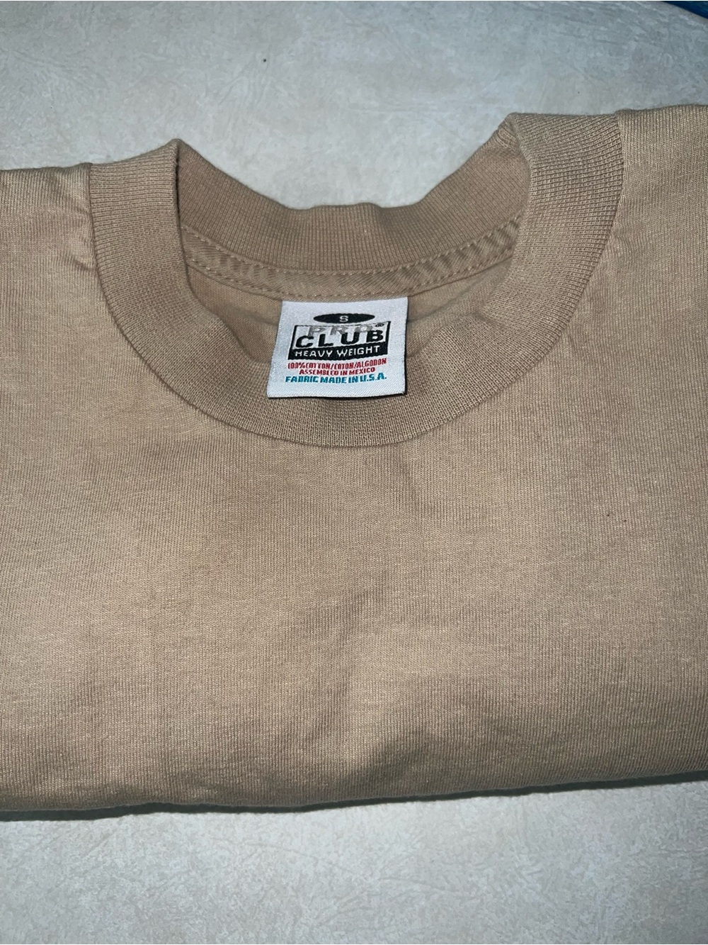 Pro club Heavy Weight Tan Crew Neck T-Shirt
